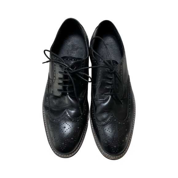 Asher Green Mens 10.5 Leather Perforated Wingtip Oxfords Lace Up Dress Shoes‎ main image 5